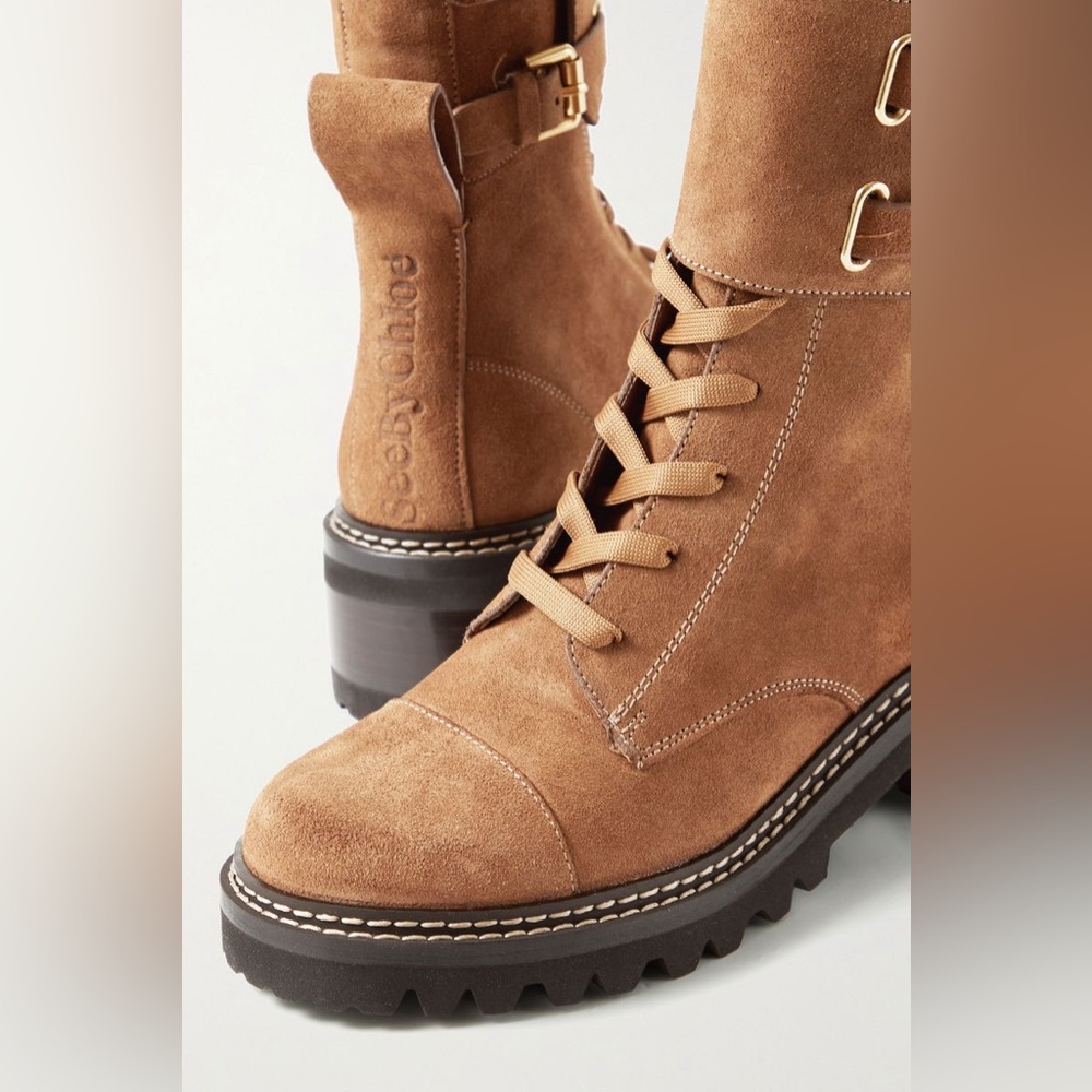 See by Chloe Mallory Suede Combat Boots - Picture 4 of 13